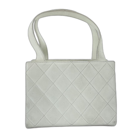 CHANEL Matrasse Handbag lambskin white WS32756