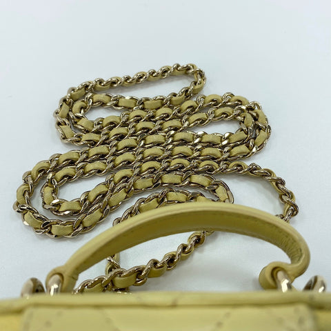 CHANEL Matrasse Shoulder Bag lambskin yellow WS32757