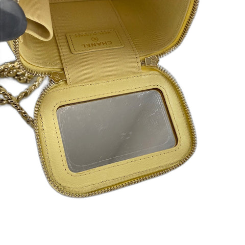 CHANEL Matrasse Shoulder Bag lambskin yellow WS32757