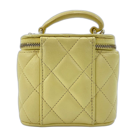 CHANEL Matrasse Shoulder Bag lambskin yellow WS32757