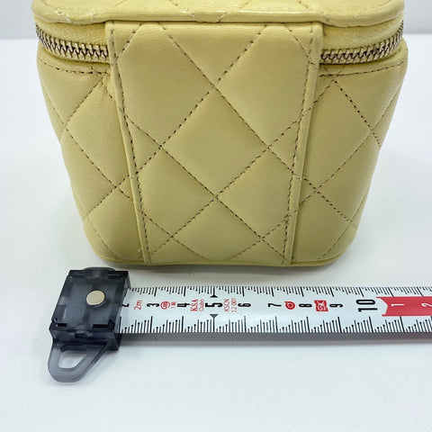 CHANEL Matrasse Shoulder Bag lambskin yellow WS32757