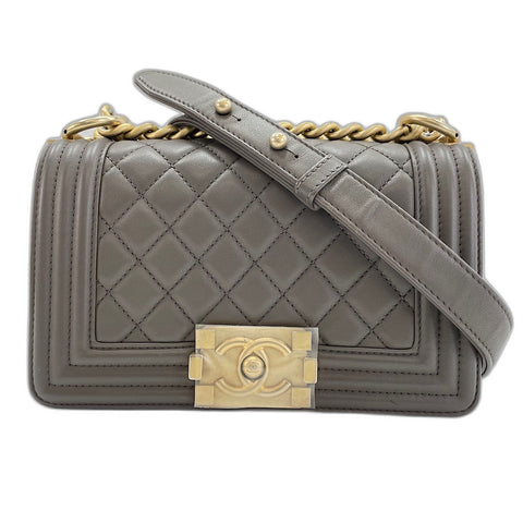 CHANEL Boy Chanel Small Shoulder Bag lambskin Brown WS32759