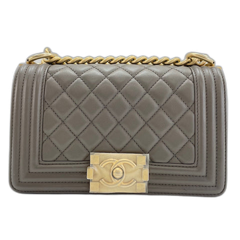 CHANEL Boy Chanel Small Shoulder Bag lambskin Brown WS32759