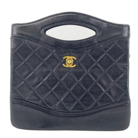 CHANEL Matrasse Handbag lambskin black WS32763
