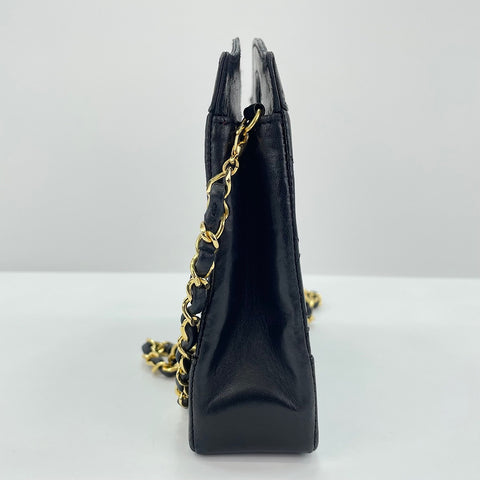 CHANEL Matelasse Handbag lambskin black WS32763