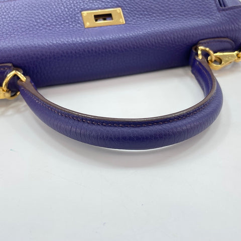HERMES Kelly 28 Handbag purple WS32775