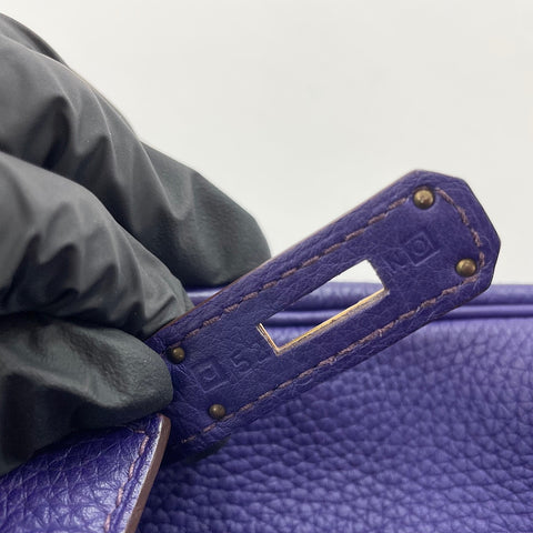 HERMES Kelly 28 Handbag purple WS32775