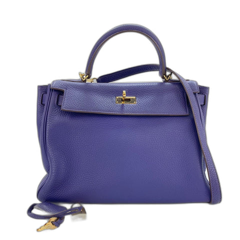 HERMES Kelly 28 Handbag purple WS32775