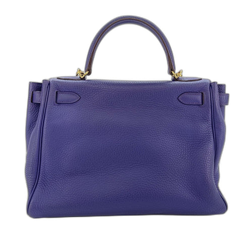 HERMES Kelly 28 Handbag purple WS32775