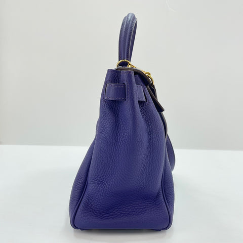 HERMES Kelly 28 Handbag purple WS32775