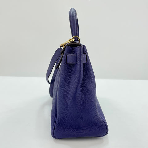 HERMES Kelly 28 Handbag purple WS32775