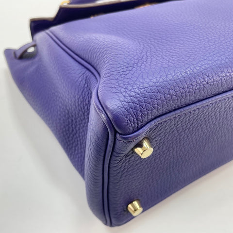 HERMES Kelly 28 Handbag purple WS32775