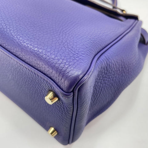 HERMES Kelly 28 Handbag purple WS32775