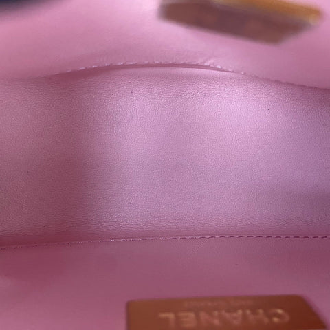 CHANEL Matrasse Shoulder Bag tweed pink WS32776