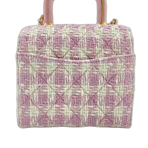 CHANEL Matrasse Shoulder Bag tweed pink WS32776