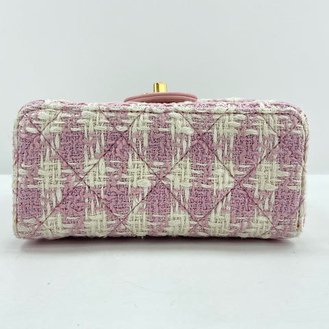 CHANEL Matrasse Shoulder Bag tweed pink WS32776