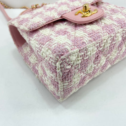 CHANEL Matrasse Shoulder Bag tweed pink WS32776