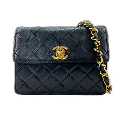 CHANEL Mini matrasse Shoulder Bag lambskin black WS32779