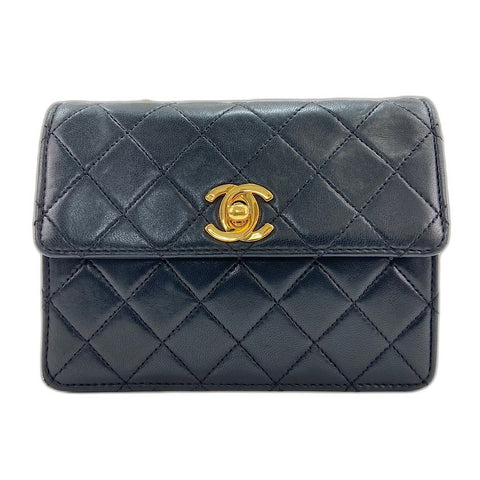 CHANEL Mini Matelasse Shoulder Bag lambskin black WS32779