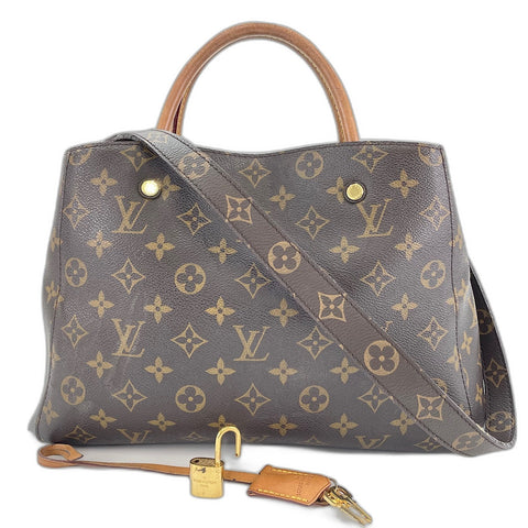 LOUIS VUITTON Montaigne MM Handbag Brown WS32782