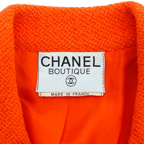 Chanel Chanel Tweed Coco Mark纽扣夹克橙色WS3281