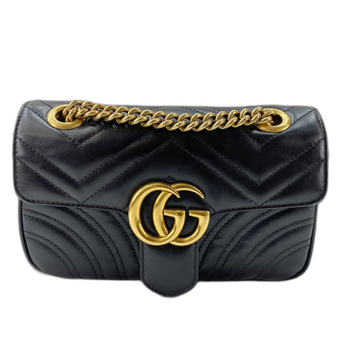 GUCCI GG Marmont Shoulder Bag leather black WS32836