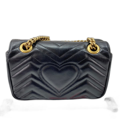 GUCCI GG Marmont Shoulder Bag leather black WS32836