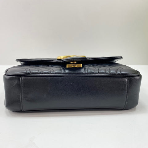 GUCCI GG Marmont Shoulder Bag leather black WS32836