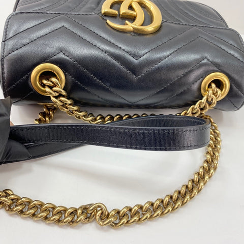 GUCCI GG Marmont Shoulder Bag leather black WS32836