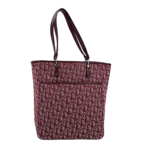 Christian Dior Trotter Tote Bag canvas wine-red WS32837