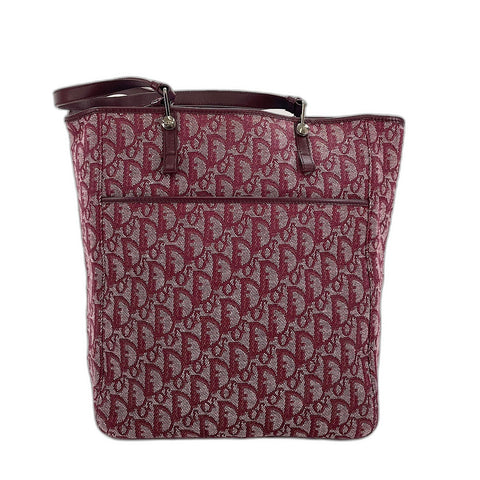 Christian Dior Trotter Tote Bag canvas wine-red WS32837