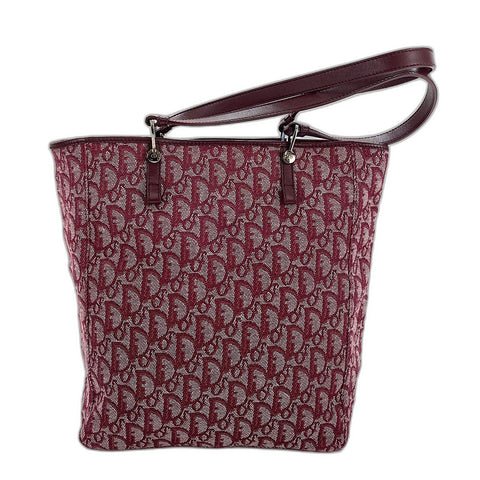 Christian Dior Trotter Tote Bag canvas wine-red WS32837