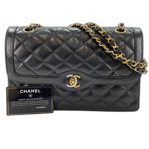 CHANEL Matelasse Shoulder Bag lambskin black WS32838