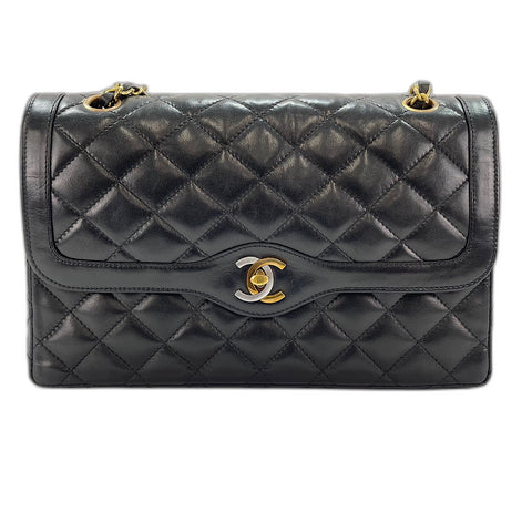 CHANEL Matelasse Shoulder Bag lambskin black WS32838