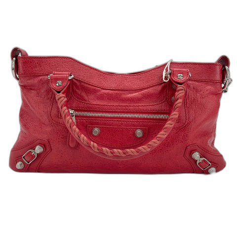 BALENCIAGA Giant First 2WAY Handbag leather Red WS32841