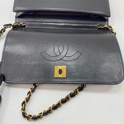 CHANEL Matelasse Shoulder Bag lambskin black WS32845