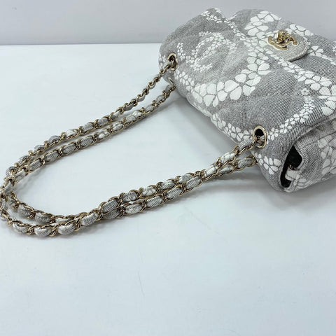 CHANEL Coco Beach 23 Shoulder Bag canvas gray WS32846