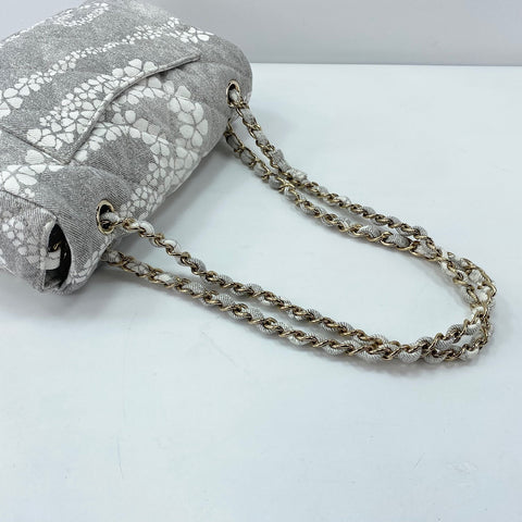 CHANEL Coco Beach 23 Shoulder Bag canvas gray WS32846