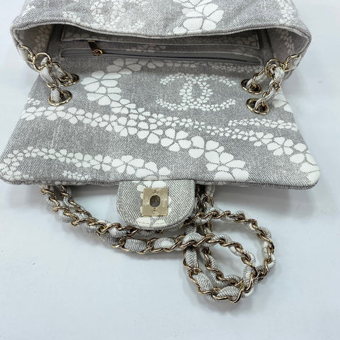 CHANEL Coco Beach 23 Shoulder Bag canvas gray WS32846
