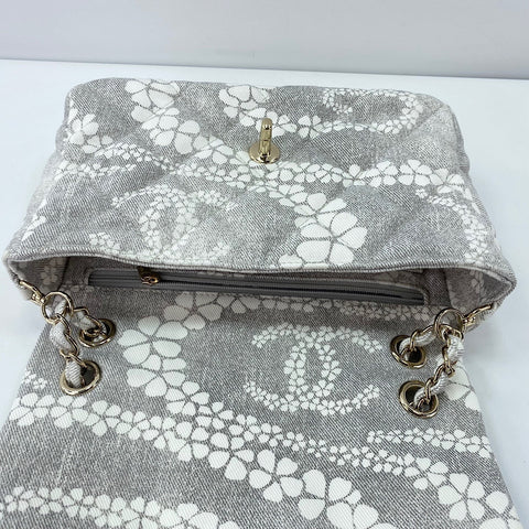 CHANEL Coco Beach 23 Shoulder Bag canvas gray WS32846