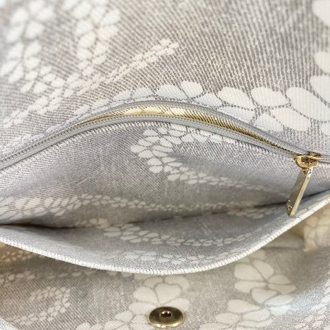 CHANEL Coco Beach 23 Shoulder Bag canvas gray WS32846