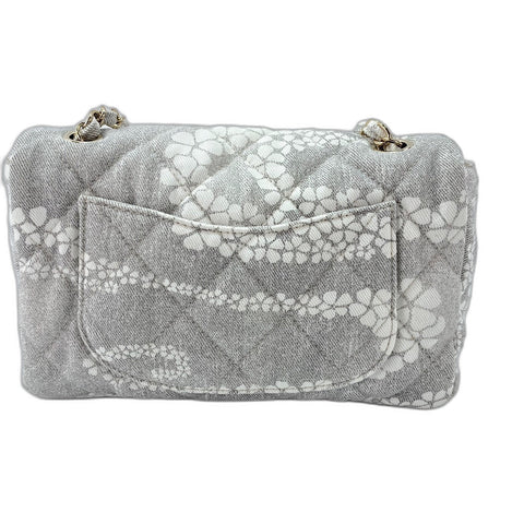 CHANEL Coco Beach 23 Shoulder Bag canvas gray WS32846