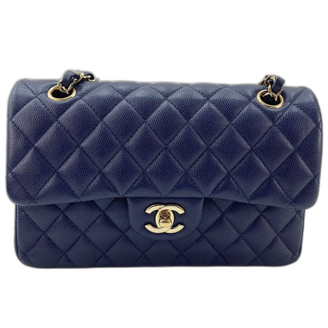 CHANEL Matelasse 23 Double Flap Shoulder Bag Navy WS32850