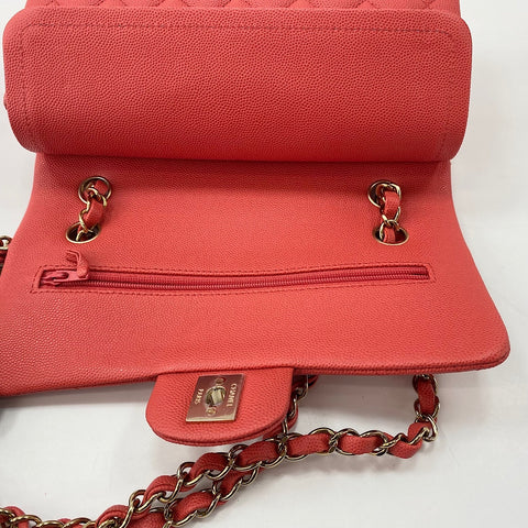 CHANEL Matelasse 23 Double Flap Shoulder Bag Orange WS32851