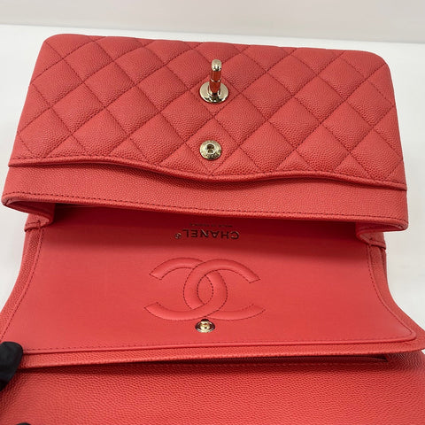 CHANEL Matelasse 23 Double Flap Shoulder Bag Orange WS32851