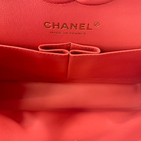 CHANEL Matelasse 23 Double Flap Shoulder Bag Orange WS32851