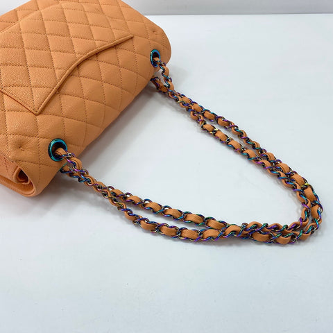 CHANEL Matelasse 25 Double Flap Shoulder Bag Orange WS32852
