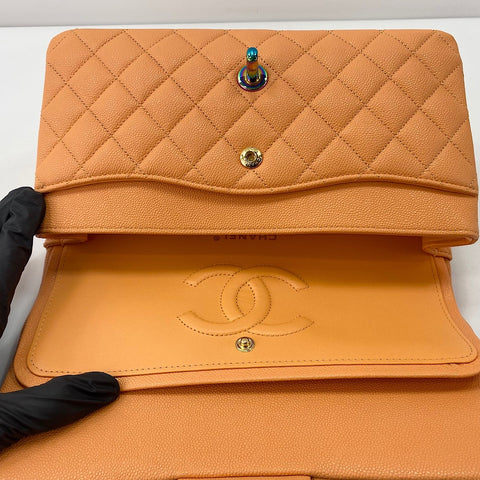 CHANEL Matelasse 25 Double Flap Shoulder Bag Orange WS32852