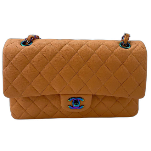 CHANEL Matelasse 25 double flap Shoulder Bag Orange WS32852