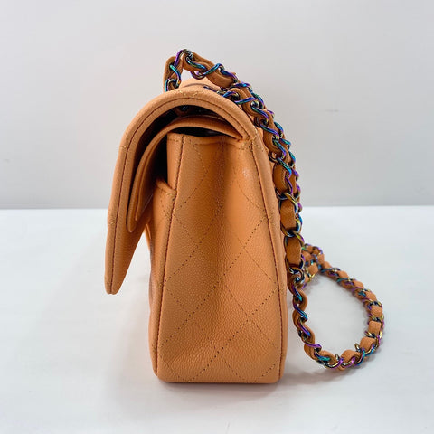CHANEL Matelasse 25 Double Flap Shoulder Bag Orange WS32852